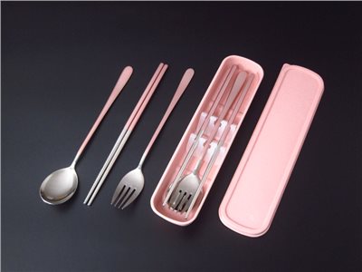 ET-2045P 小麥粉色柄雙色餐具盒