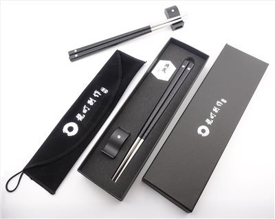 TL-2923B   龍町御鑽筷+枕盒(黑)