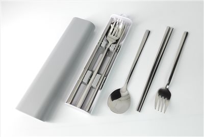 ET-2059朵拉304匙叉筷盒組-灰